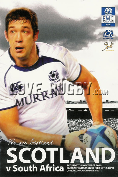 2010 Scotland v South Africa  Rugby Programme